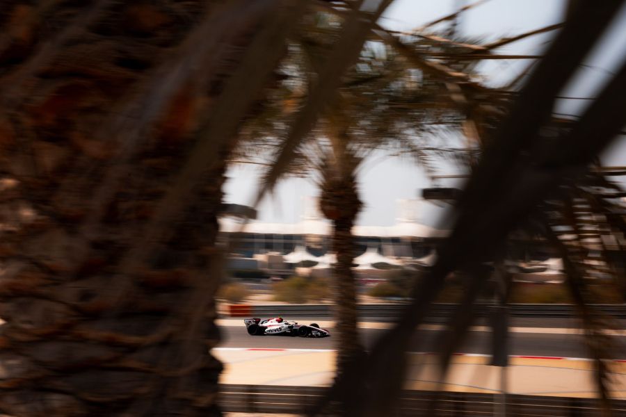 Essais de pré-saison 2026, Bahreïn : Jour 3 · Entre les palmes, une voiture passe