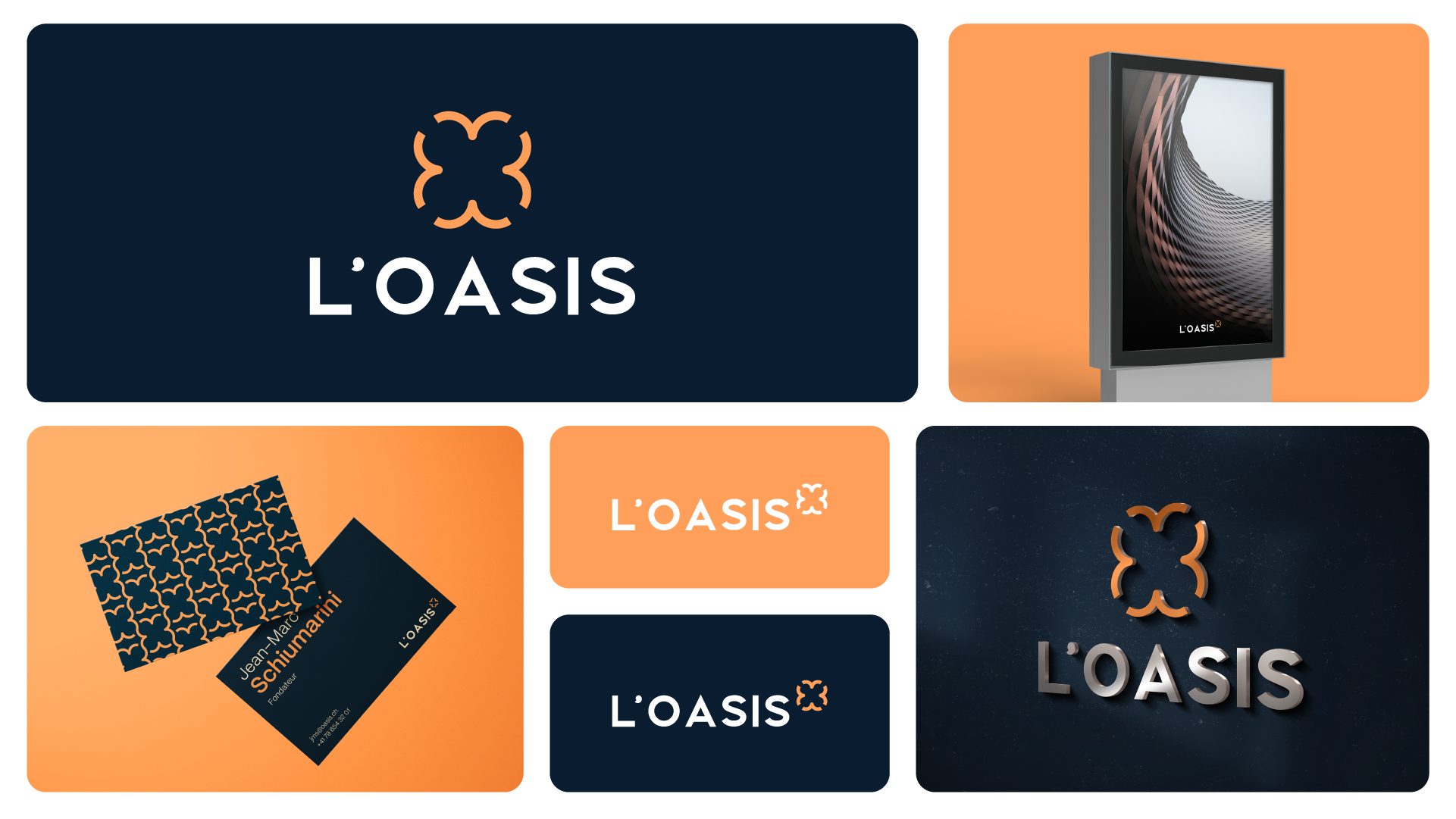 L'Oasis, identité visuelle en situation